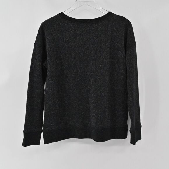 AMERICAN EAGLE Sweater Womens Size M Black Shimmer Cotton Blend Sweatshirt Style - Picture 4 of 12